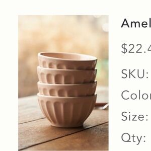 Anthropologie Latte Stoneware Cereal Bowls